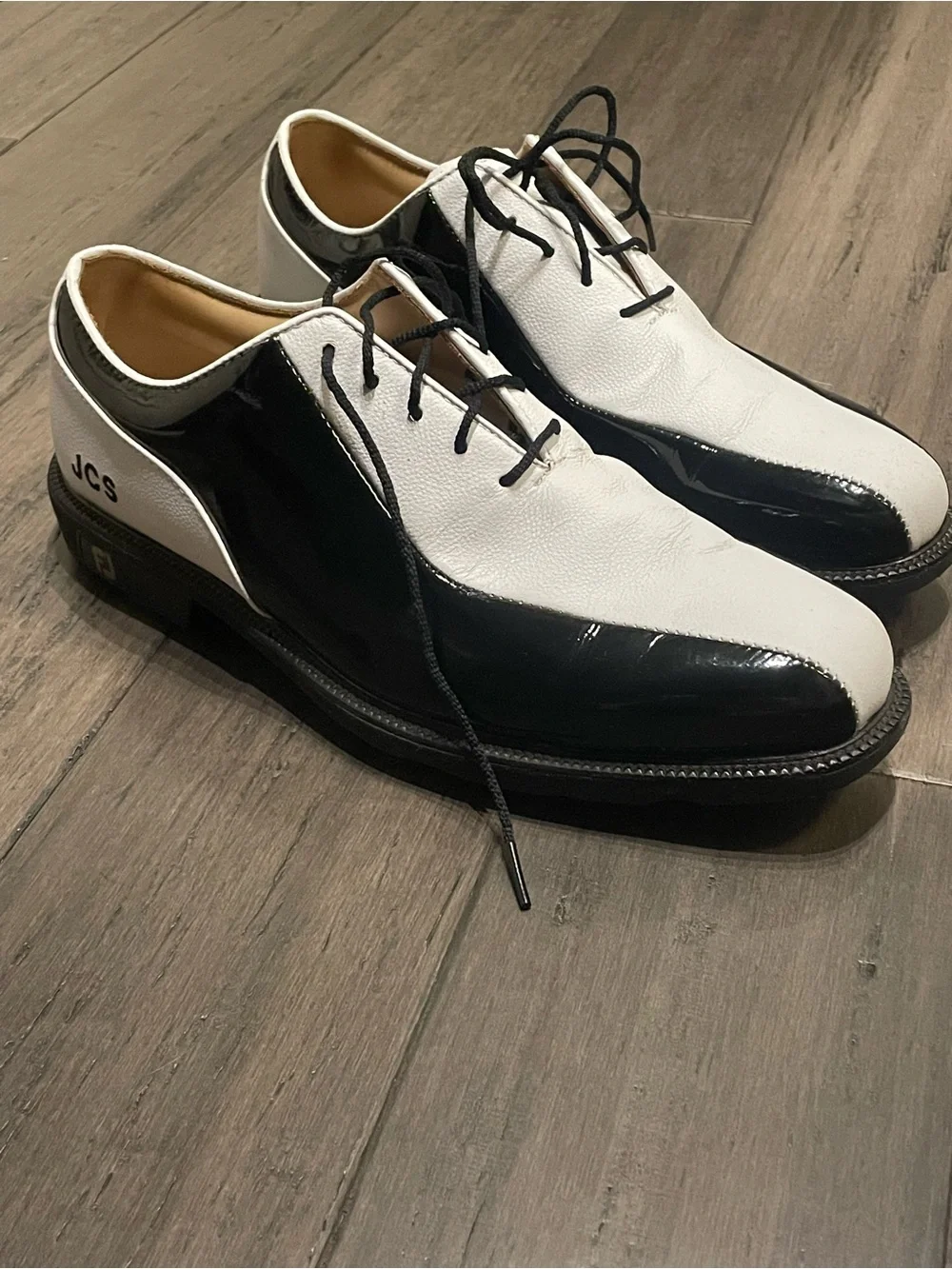 FootJoy DryJoys Golf Shoes Texas Flag Custom JCS Black White Men’s US 9.5 Medium